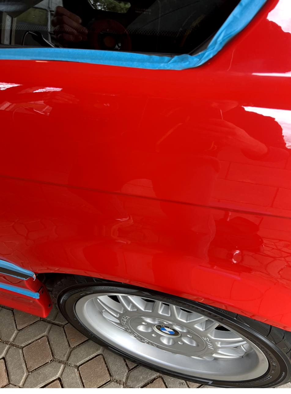 Masked red paint during multi-stage correction